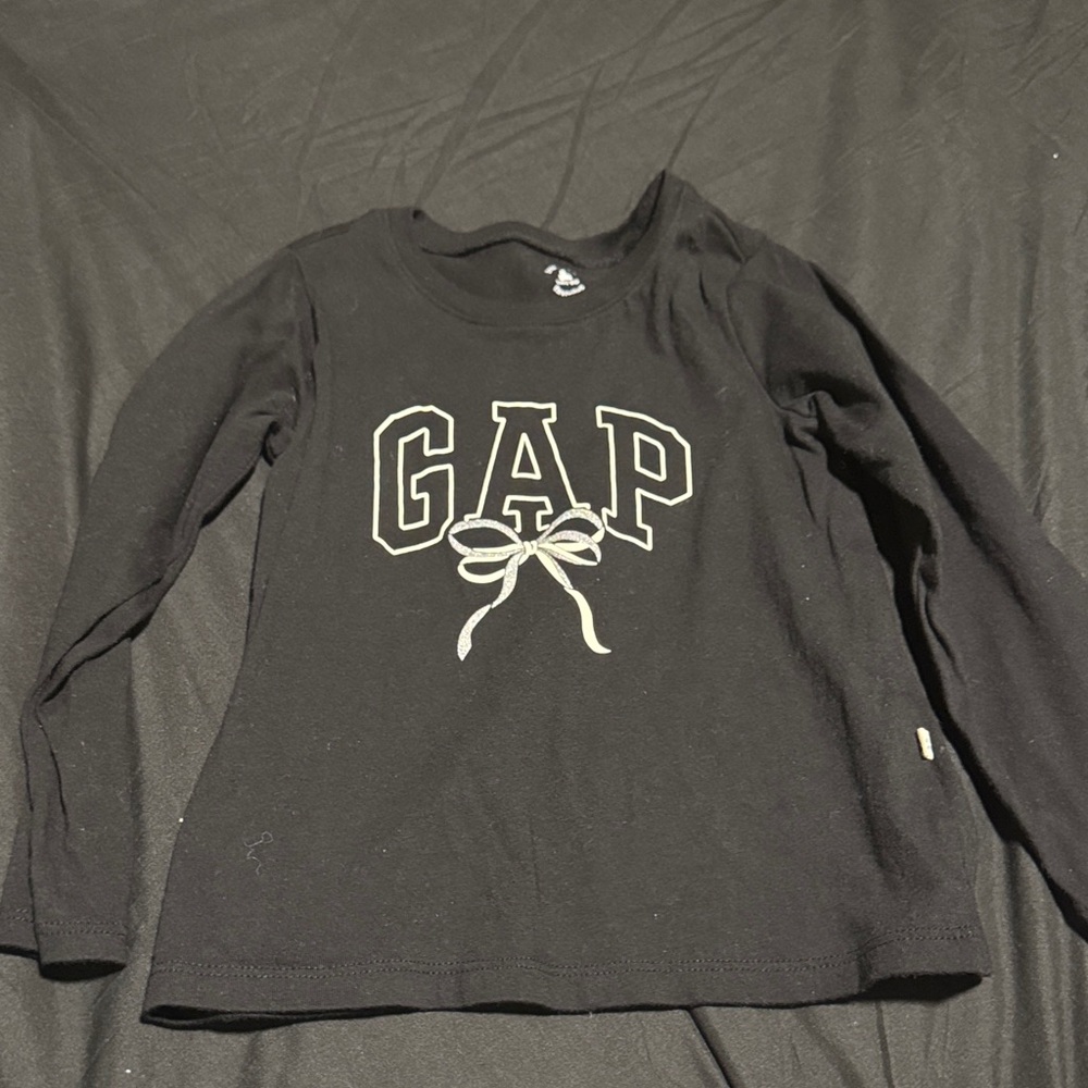 GAP Kids Black Long Sleeve Tee with Bow